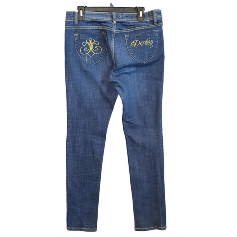Dereon Womens Size 13/14 Distressed Stretch Skinny Blue Denim Jeans Grunge - Picture 2 of 16